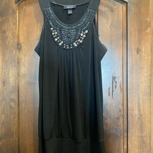 Black Beaded Sleeveless shirt